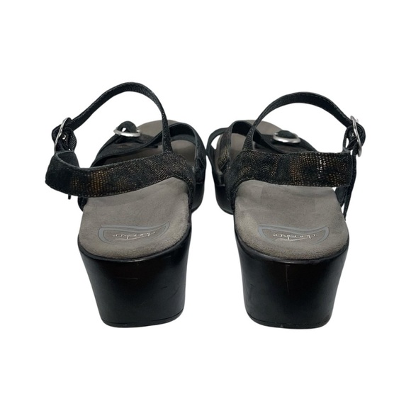 Dansko Sandals Women's Size 40 EU Black Shiny Silver Buckle Sandi Slingbacks - Picture 5 of 8